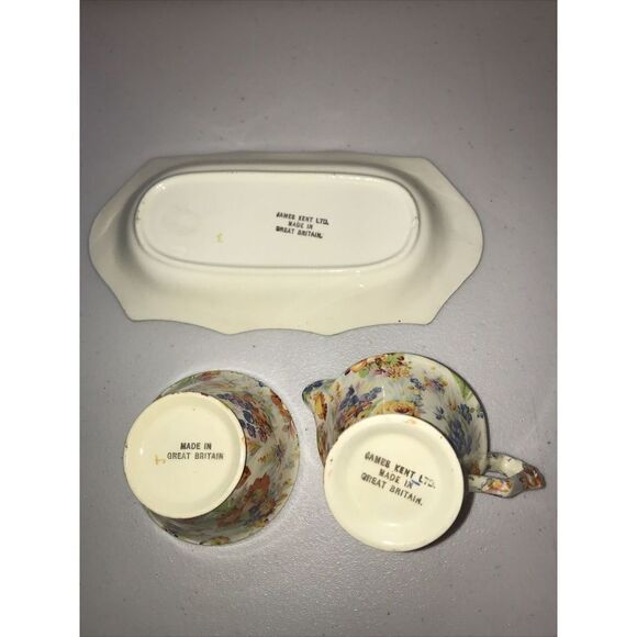 James Kent Chintz Dish Creamer & Sugar Bowl Set Of 3 England Floral - Picture 10 of 13